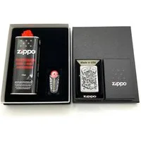 Zippo Feuerzeug Geschenkset KFZ Engine Parts Auto Tuner Handwerk (4-St), wahlweise im Set inkl. Geschenkbox, 125ml. Benzin und 6 Feuersteine