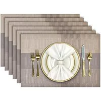 LuxusKollektion Platzset Platzset Tischsets Abwaschbar 6er Set PVC rutschfest Hitzebeständig