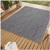 SIMPEX24 Outdoorteppich Boho Design, Läufer, Höhe: 8 mm, In& Outdoor Teppich Grau Boho Design für Küchen Balkon Terrasse Garten