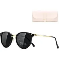 LuxusKollektion Retrosonnenbrille Sonnenbrille Polarisierte Schwarz Lens & Schwarz-gold Brillengestell