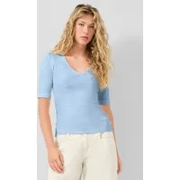 QS Kurzarmshirt T-Shirt T-Shirt mit V-Ausschnitt