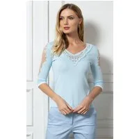 Passioni 3/4 Arm-Pullover mit Spitzendetails