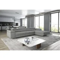 thematys Ecksofa ALVARO MAXI 355 x 204cm mit Schlaffunktion & Bettkasten –, L-Sofa mit 4 verstellbaren Kopfstützen, Samt (Monolotith), oder Cord (Poso) - L-Form, XL-Wohnlandschaft, 355 cm breit
