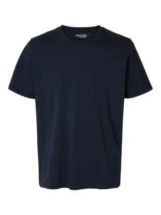 Selected - Lässiges T-Shirt blau - Gr. - S