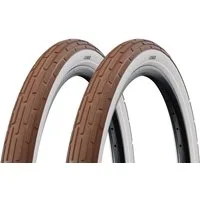 Schwalbe Fahrradreifen 2x Schwalbe Motion Fat Frank Braun/Weißwand 28 x 2.00 - 50-622