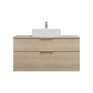 Burgbad Keramik Waschtisch-Set Eqio Eiche Dekor Cashmere/Alpinweiss, SGUP120F3180C0001 SGUP120F3180C0001