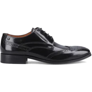 Base London Steeple Herren Brogues Schuhe Schwarz