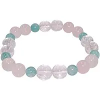 Firetti Armband Schmuck Geschenk Armschmuck Armkette Edelstein Perlen, Made in Germany - mit Bergkristall, Amazonit, Rosenquarz
