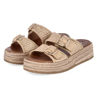 Tamaris Espadrille-Pantoletten  Beige - Gr. 38 -  Textil