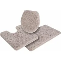 Möve Badematte Superwuschel, Badvorleger, Badezimmer Teppich, Höhe 40 mm, rutschhemmend beschichtet, schnell trocknend, strapazierfähig, fußbodenheizungsgeeignet, Polyester, rechteckig, 3-tlg. Stand-WC Set, Mikrofaser-Badematte, Badteppich, rechtecki