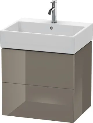 Duravit L-Cube Waschtischunterbau wandhängend Flanell Grau Hochglanz 584x459x544 mm - LC627508989 LC627508989