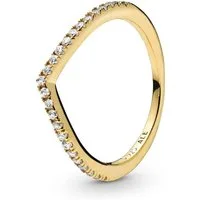 Pandora Fingerring 168758C01, für Damen-Ring Funkelnder Wishbone Goldfarben