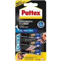Pattex Bastelkleber Pattex Sekundenkleber Ultra Gel Mini Trio 3 x 1 g