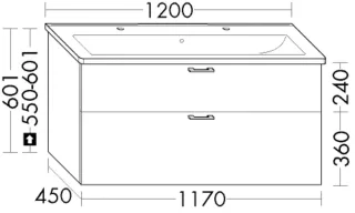 Burgbad Waschtischunterschrank System 30 Preisgruppe 4 Sana 601x1170x450 Sandorange Hochglanz WZDJ117F6562