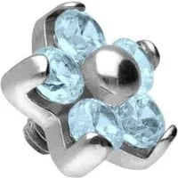 PIERCINGLINE Piercing-Set Titan Dermal Anchor Aufsatz BLUME MIT 5 KRISTALLEN (Schraub-Aufsätze, 1-tlg)