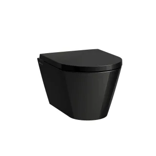LAUFEN Wand-Tiefspül-WC Compact Kartell 370x490 kurze Ausführung, spülrandlos schwarz glänzend, H82 H8203330200001