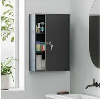Kleankin Medizinschrank Medikamenten-Aufbewahrung Metall (Arzneischrank, 1-St., Medikamentenschrank) Abschließbar, 3 Fächer, Wandmontage