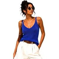 Worldclassca Stricktop Worldclassca Stricktop Ärmellos Basic Leicht Glitzer Tank Top Sommer Neue Kollektion - Stilvolle und gemütliche Sommer Mode für Damen