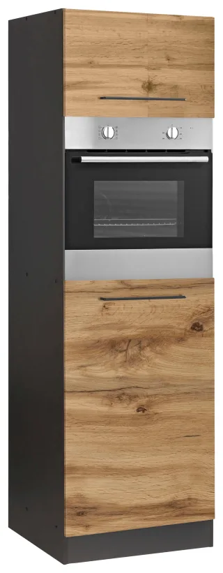 KOCHSTATION Backofen/Kühlumbauschrank "KS-Tulsa" 60 cm breit, 200 cm hoch, mit Nischenmaß 88 cm