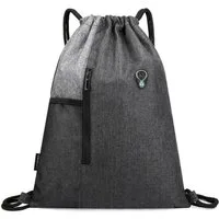 Blusmart Turnbeutel Kordelzug Sportbeutel mit Außenreißverschluss (Große Kapazität Bündel Kordel zug Tasche, Wasserdichten Rucksack), Für Outdoor, Wandern, Camping, Fitness usw.