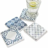 Mirabeau Getränkeuntersetzer Untersetzer 4er Set Sliwa weiß/blau