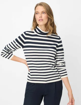 Brax Damen Strickpullover Style LESLEY navy, dunkelblau, Gr. 36