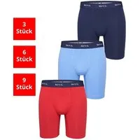 Phil & Co. Langer Boxer Long Boxer Briefs - langes Bein - Jersey - ohne störendes Etikett (3-St) Retroshorts Boxershorts Multipack Mehrpack Baumwolle Herren 3-Pack