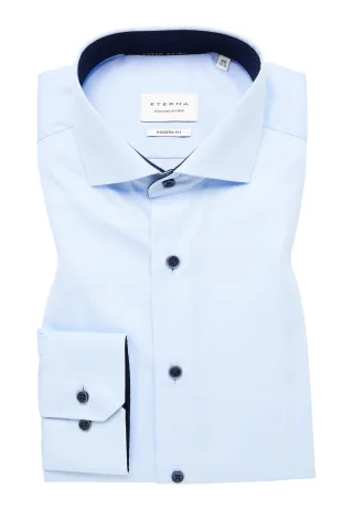 ETERNA - Cover Shirt Twill Langarm hellblau - Gr. - 48
