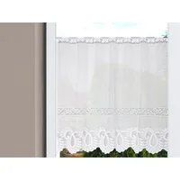 HOME WOHNIDEEN Scheibengardine 022357 Cafehaus LEONORA Jacquard fein, weiß, versch. Größen (1 St), transparent, 100% Polyester