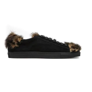 Mr&Mrs Italy Schwarze Leder Damen Sneaker