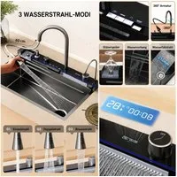 Faizee Home Einbauspüle Einbauspüle Nano Wasserfall Geschirrspülbecken