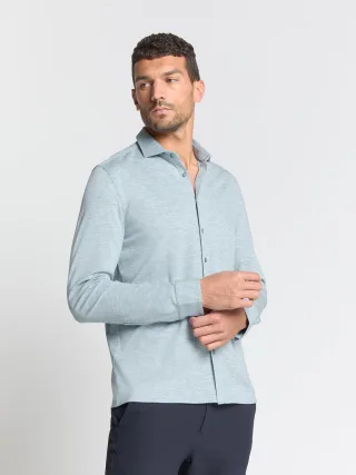 No Excess - Shirt Jersey Melange Stretch dusty blue - Gr. - XXXL