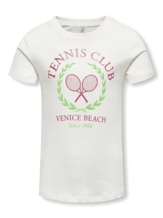 KIDS ONLY - KOGPALMA S/S SPORT TOP BOX JRS cloud dancer - Gr. - 158/164
