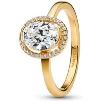 Pandora Fingerring Damen-Ovaler Funkelnder Heiligenschein Goldfarben