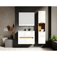 welltime Waschtisch Lupo, Badschrank mit Waschbecken,Soft Close,in verschiedenen Breiten (60,80)