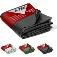 A-TEX® Schutzplane Abdeckplane Gewebeplane Plane mit Ösen 90 g/m² schwarz 2 x 3 m