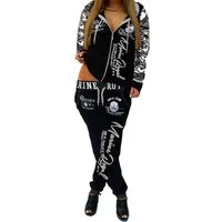 Jaylvis Jogginganzug Damen Trainingsanzug Sportanzug Freizeitanzug Fitness Marine Royal (Jacke + Hose), Jacke mit Kapuze