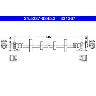 ATE Bremsschlauch vorne VW Transporter T4 24.5237-0345.3