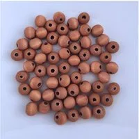 Kopper-24 Bastelperlen Holzperlen rund, 60 Stück, 10 mm, Natur