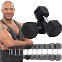 Miweba Sports Hantel-Set Premium Hexagon Kurzhantel Set HGH100 - 7 verschiedene Varianten, (2er-Set, Hantelpaar, Gusseisen-Kern, kreuzgerändelte Struktur, konische Form), Hantelgewichte Gewichte Fitness Sport Hantel Kurzhantel Set