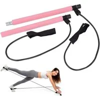 OSTWOLKE Gymnastikstäbe Pilatesstab Yoga Pilatesstange Gym Stick mit Widerstandsband