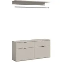 Home affaire Garderoben-Set TRONDHEIM, 3-teilig, Breite 121 cm, Zwischenbauelement, (3-St., nicht einzeln nutzbar, nur in Kombination mit Schränken der Serie), Kommode, Kleiderstange, Ablageboden