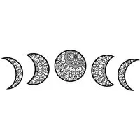Namofactur Wanddekoobjekt Mondphasen Mandala Holz Wand Deko Wohnzimmer (5-teilig), Mond Wandtattoo Schlafzimmer
