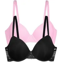 Dorina Bügel-BH Willa (2er Pack) gepolsterte Cups, Spitze, uni