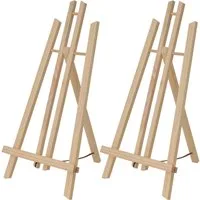 Artina Staffelei 2er Set Tischstaffelei Holz für Leinwände bis 42 cm London, Holzstaffelei Kiefernholz Tisch Staffelei zum Malen am Tisch
