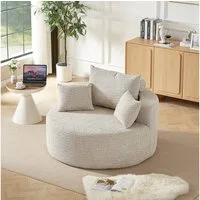 REDOM Relaxsessel für Wohnzimmer, Schlafzimmer, Lounge und Vorführraum (Chenille-Schaumstoff-Einzelsessel mit flauschigem Design, 1-St., 127*127*85), mit Relaxfunktion