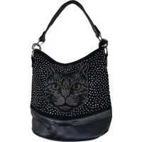 Einkaufszauber Handtasche Elegante Handtasche Katze aus Strass, Katze aus hunderten geschliffenen Strasssteinen