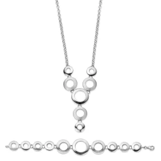 Orphelia Damen 925 Sterling Silber Set: Kette + Armband - Silber SET-019