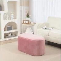 HOMCOM Sitzbank Polsterbank mit Stauraum (Aufbewahrungsbank, 1-St., Truhenbank), Rosa 81 x 40 x 41 cm