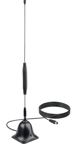 Schwaiger ANT02DTA 031 max. 35dB DVB-T/DVB-T2 digitale Stabantenne/Zimmerantenne (TV/PC) stabiler Standfuß empfängt FM und DAB+ Bereich inkl. Antennenkabel (VHF/UHF)